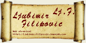 Ljubimir Filipović vizit kartica